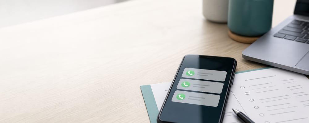 Phone and lead checklist on a local business desk